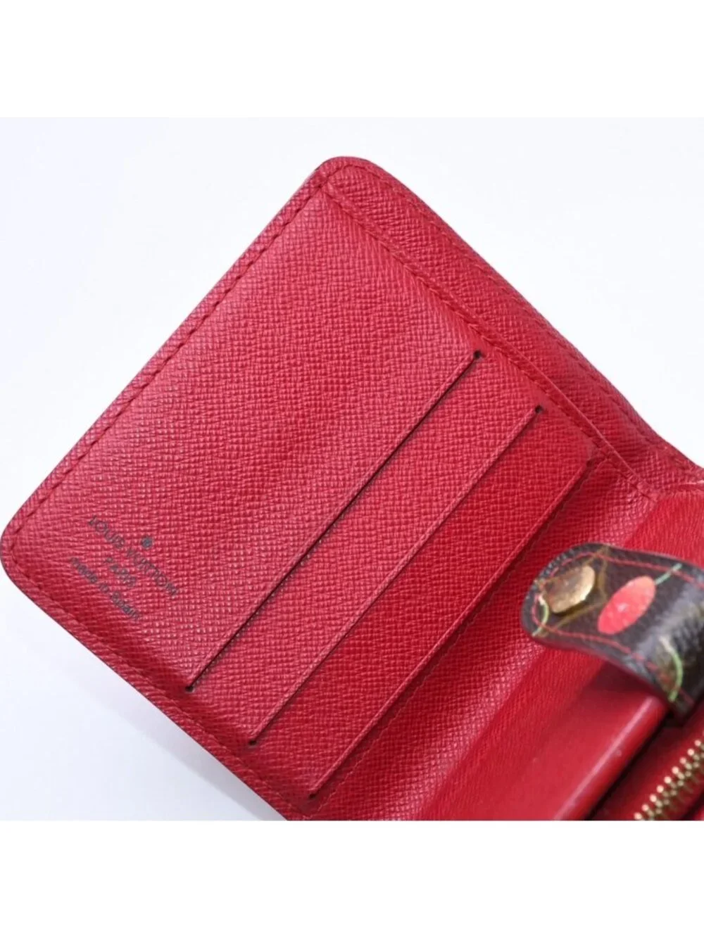 Louis Vuitton Monogram Cherry Compact Zip Bifold Wallet Takashi Murakami Brown